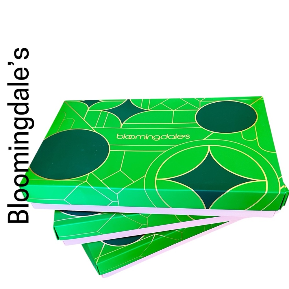 Bloomingdale's Geometric Green Pink Gold Box